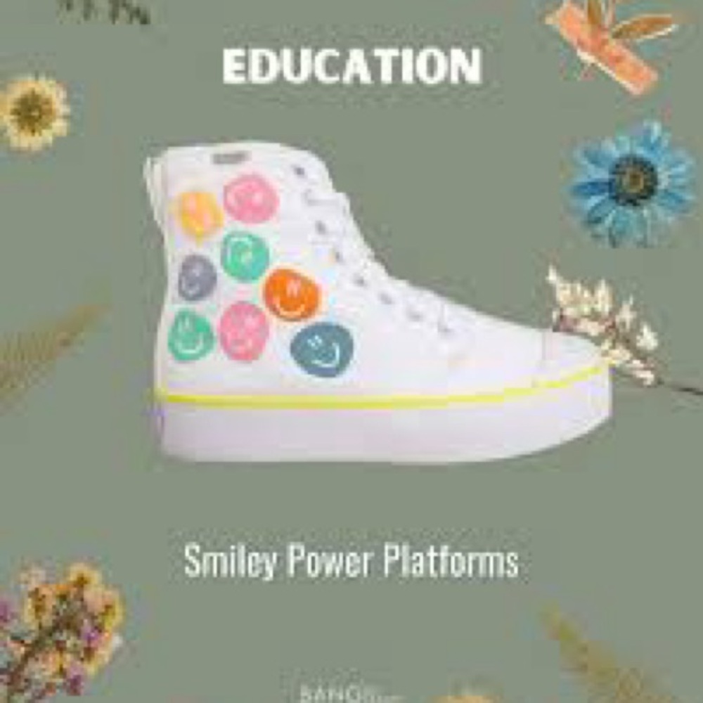 BANGS SHOES unisex Education Smiley Power Platforms Sneakers